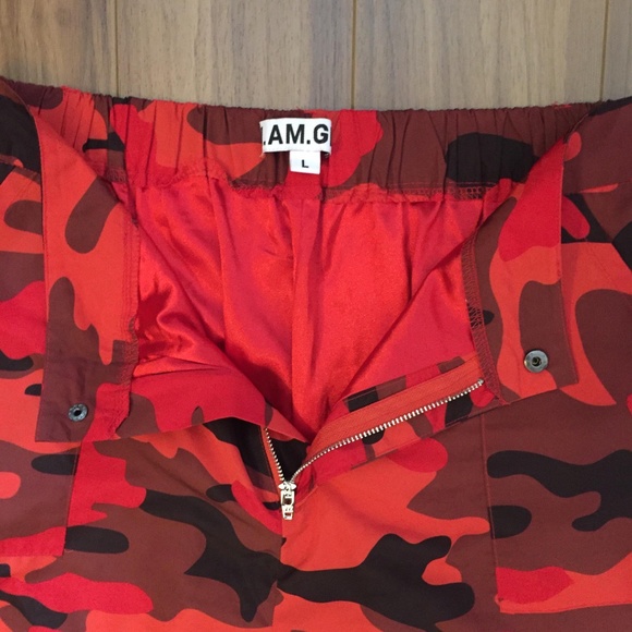 Red Camo Women's Cargo Pants - Picture 6 of 6